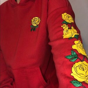 Red with Yellow Roses Sweatshirt/Hoodie